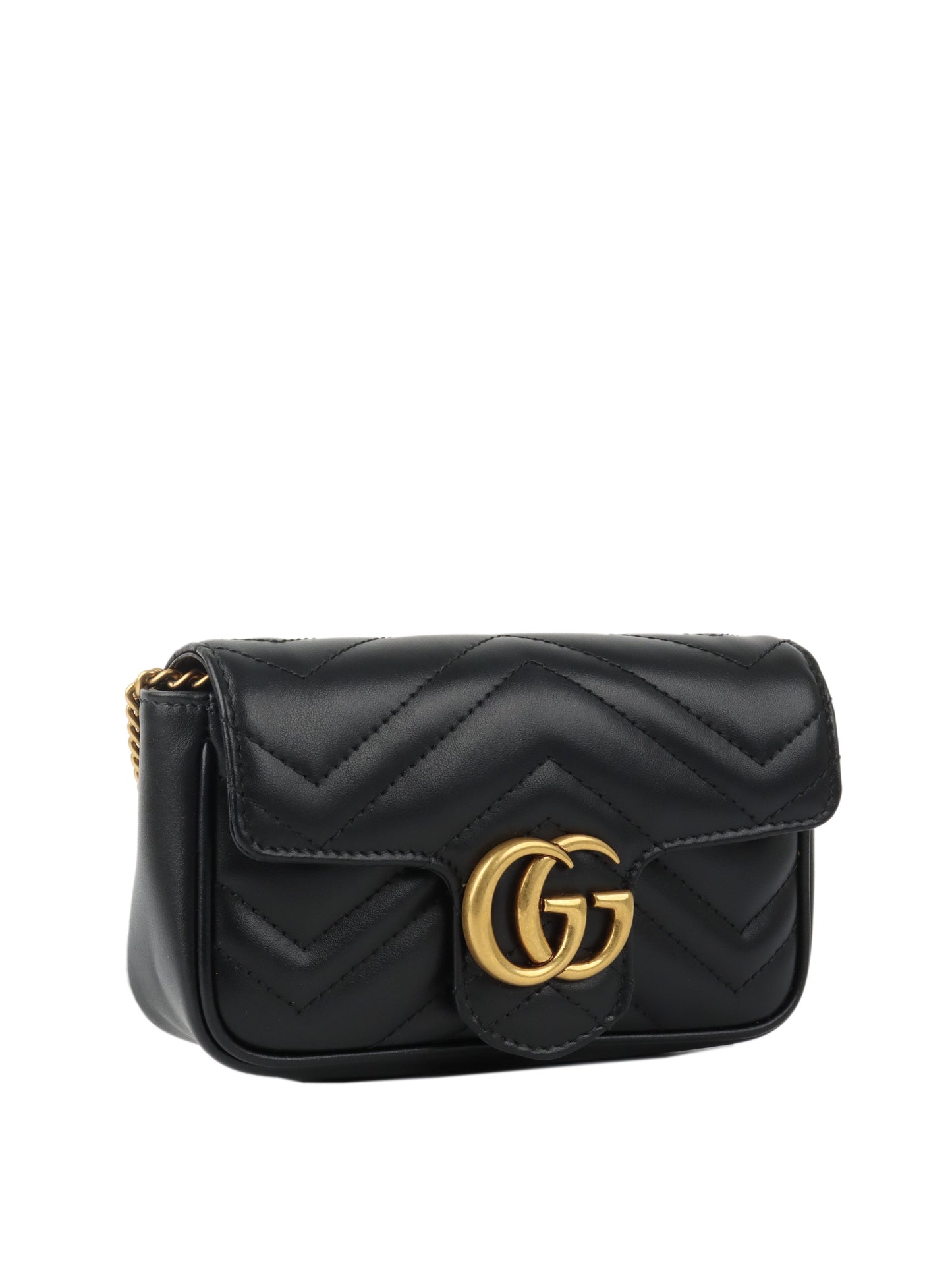 Gucci Black Super Mini Marmont Bag.