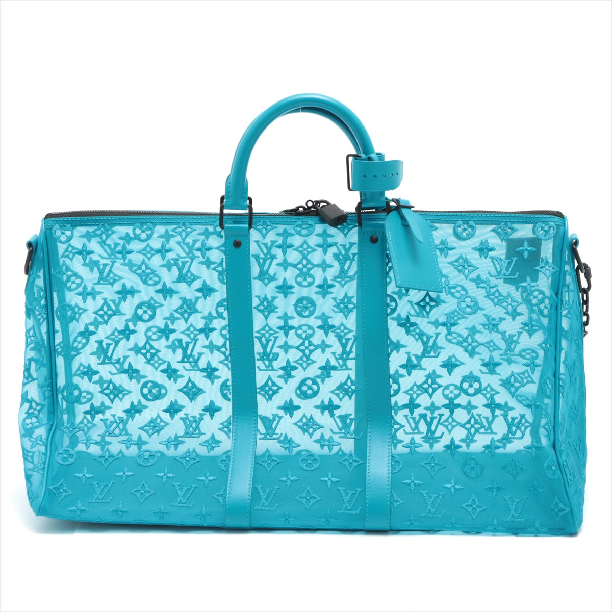 Louis Vuitton Keepall Ultra Limited Edition Triangle Monogram Mesh 50 Turquoise