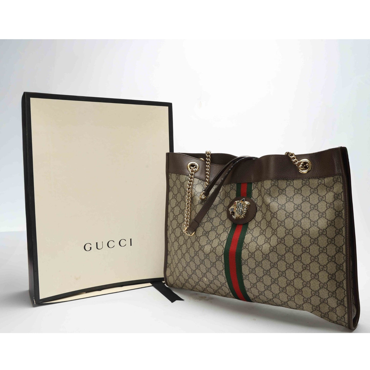Gucci Leather Canvas Tote