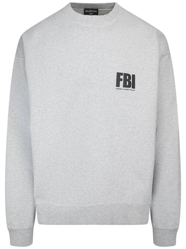 Luxury Balenciaga Trending 2026 FBI Logo Sweatshirt Grey