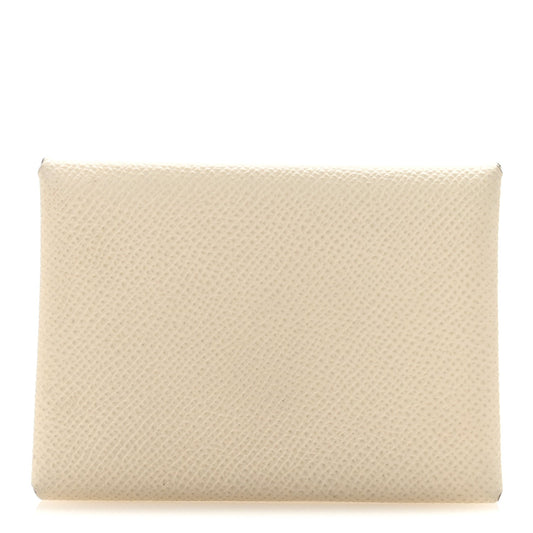 Hermes Epsom Calvi Duo Card Case Craie
