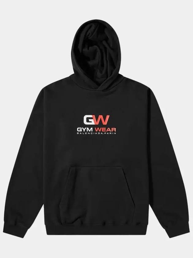 Luxury Balenciaga Trending 2026 Gymwear Logo Print Cotton Hoodie Black