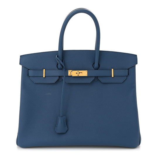 Hermes Epsom Birkin 35 Bleu Agate