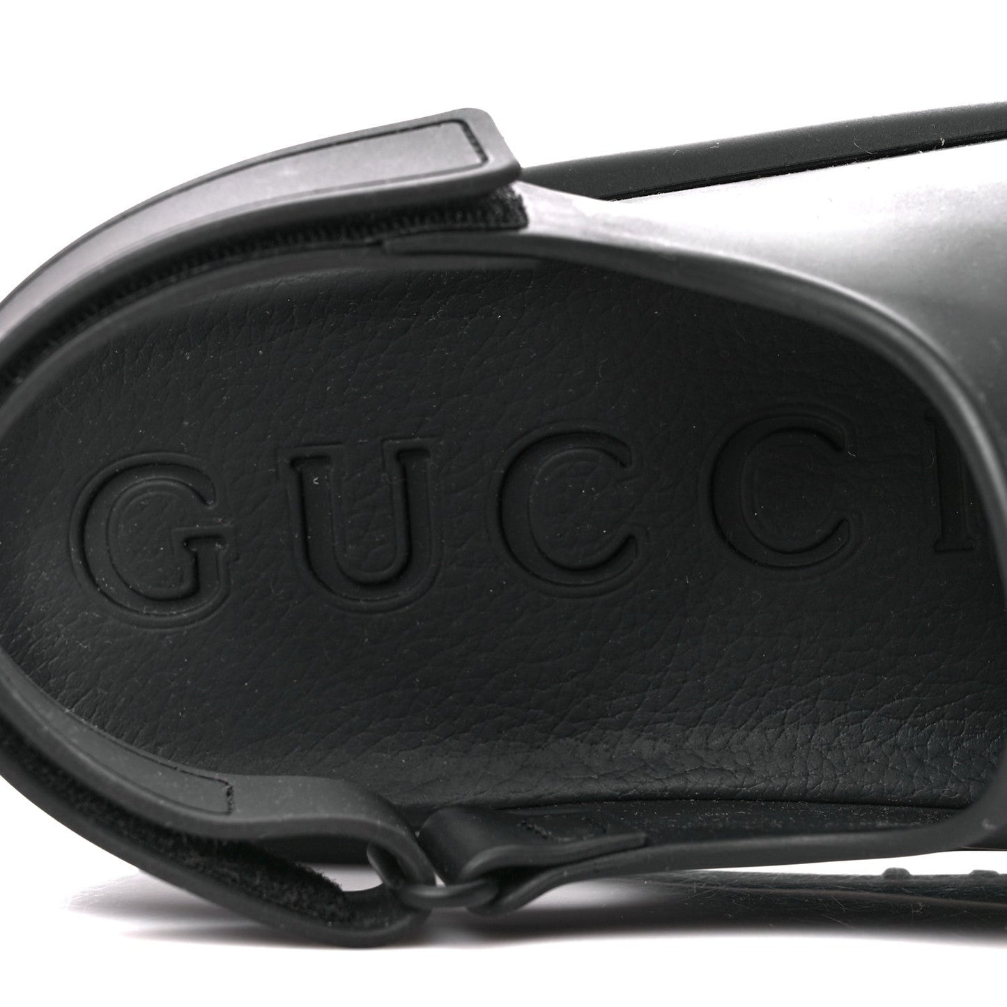 Gucci Soft Rubber Mens Horsebit Platform Slingback Sandals 9 Black