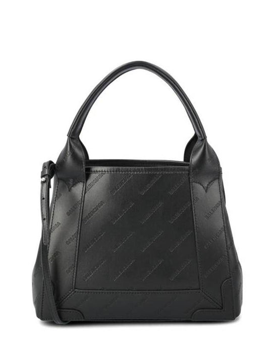 Luxury Balenciaga Trending 2026 Navy XS Embossed Logo Tote Bag Black