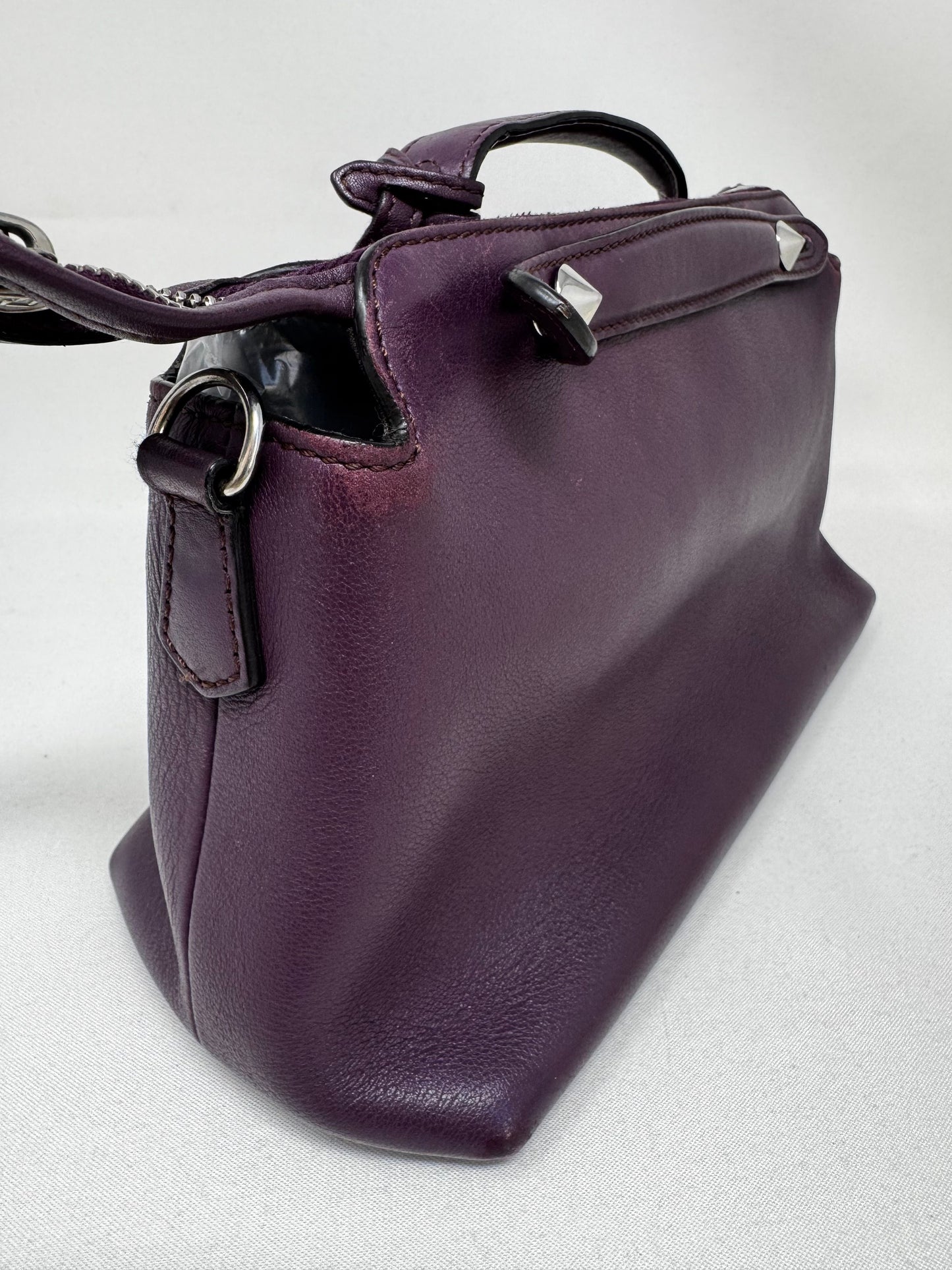 Fendi Aubergine Calfskin Leather Mini By the Way Bag BJ1-06