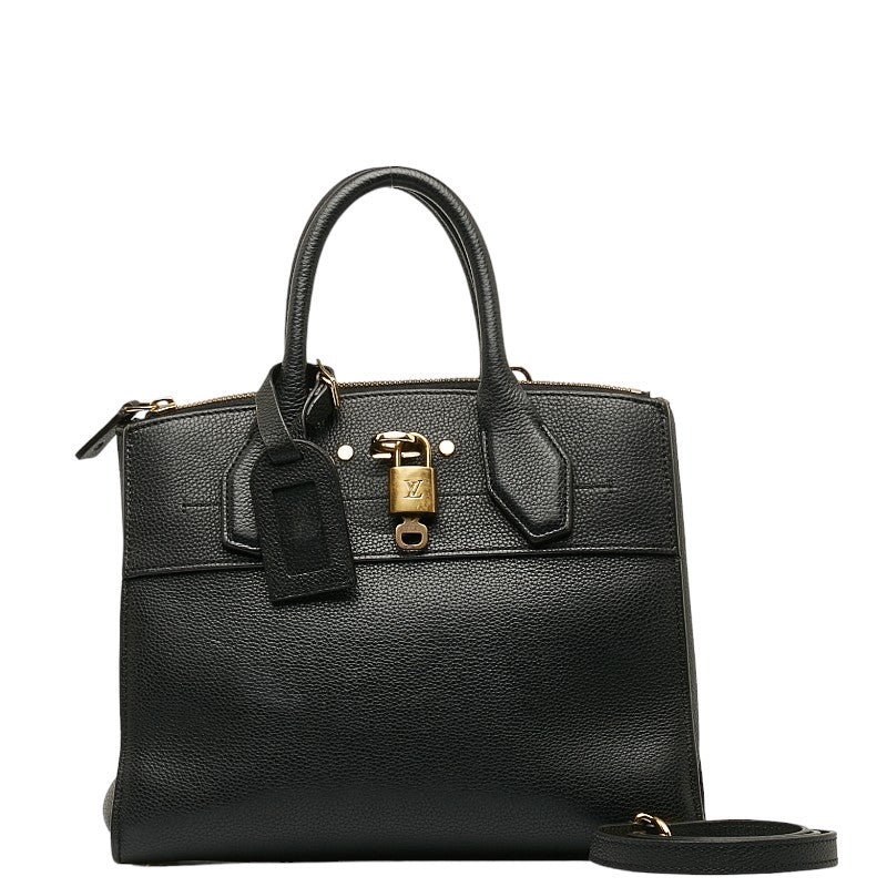 Louis Vuitton City Timer PM Handbag houlder Bag 2WAY M51028 Noir Black Leather Lady Louis Vuitton