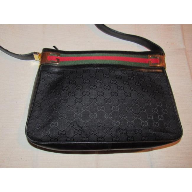 Gucci Leather Canvas Shoulder Bag