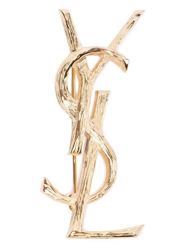 Luxury Saint Laurent Trending 2025 Opyum Cassandra Metal Brooch Gold