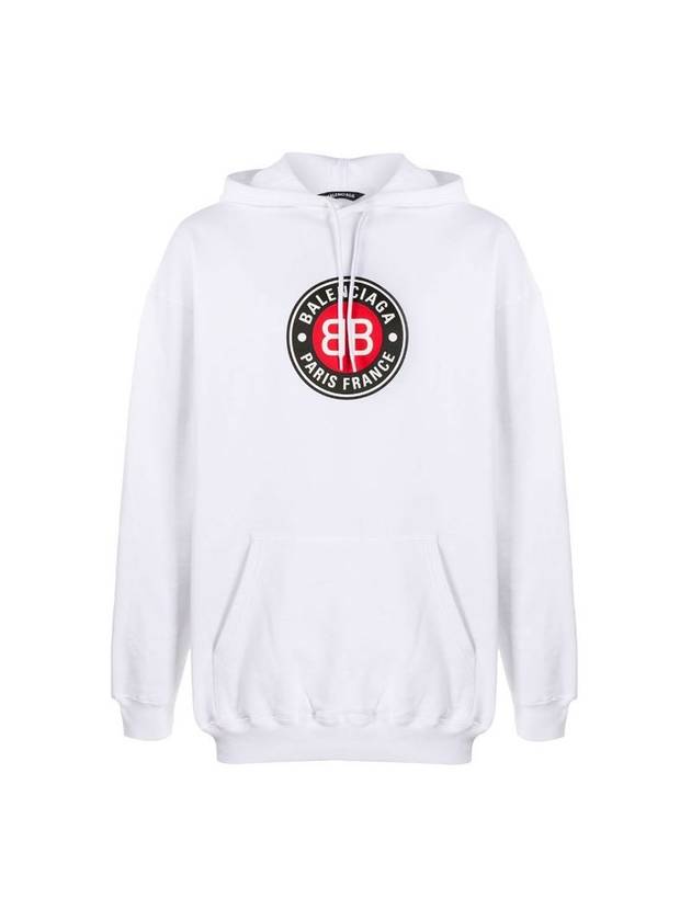 Luxury Balenciaga Trending 2026 Round Logo Print Hoodie White