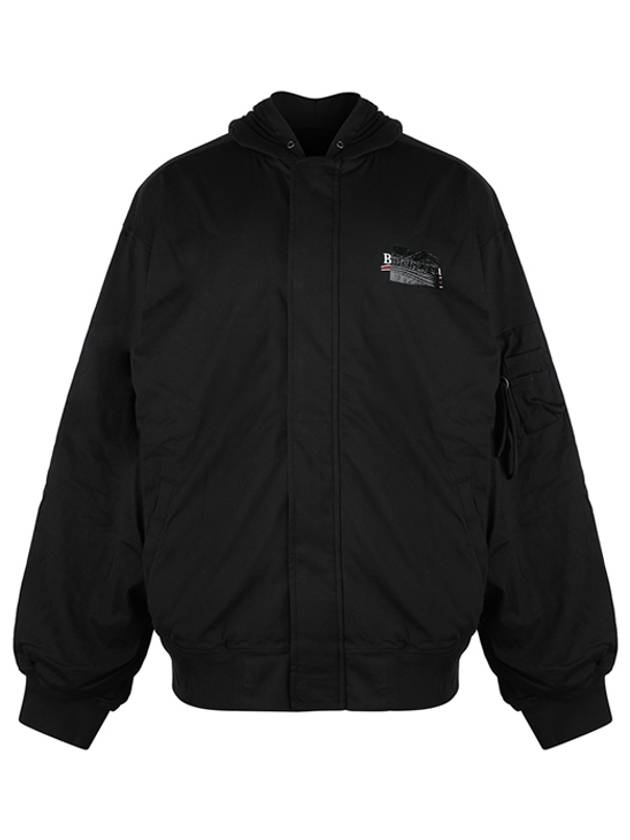 Luxury Balenciaga Trending 2026 Gaffer Padded Cotton Bomber Jacket Black