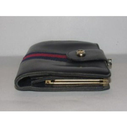 Gucci Navy Blue Leather with Red and Navy Sherry