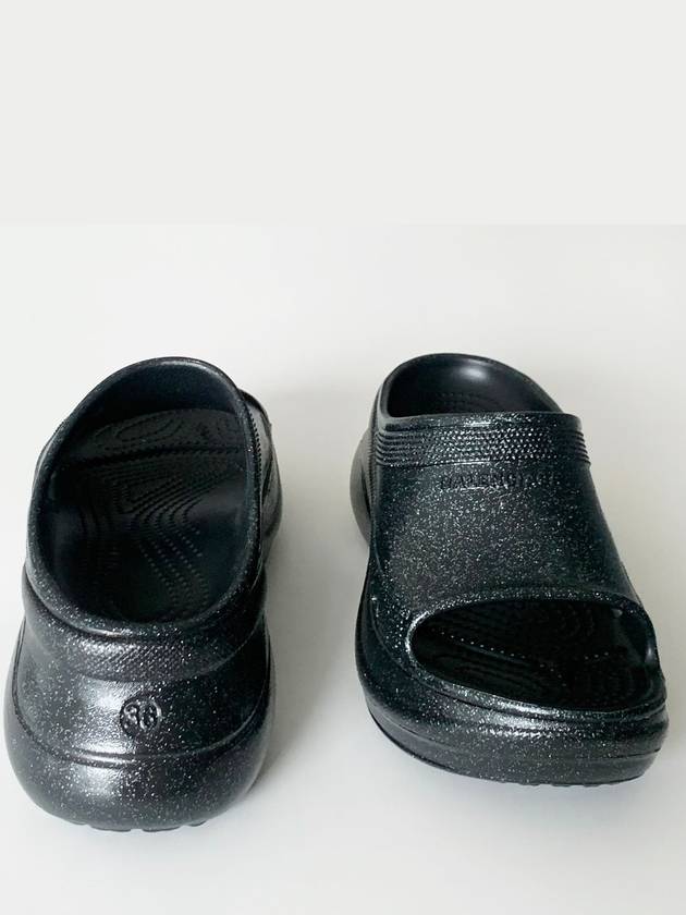 Luxury Balenciaga Trending 2026 Pool Platform Slipper Black