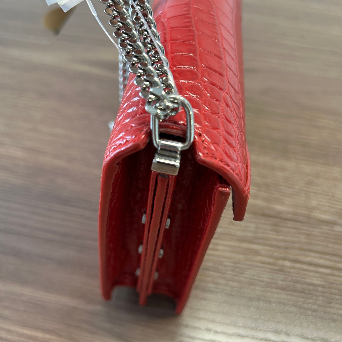 SAINT LAURENT Calfskin Crocodile Embossed Monogram LB121411