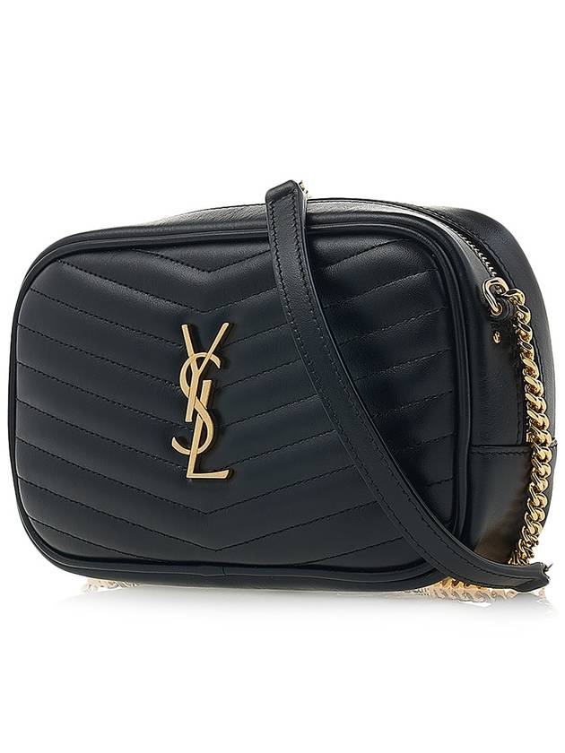 Luxury Saint Laurent Trending 2025 Lou Gold Mini Leather Cross Bag Black