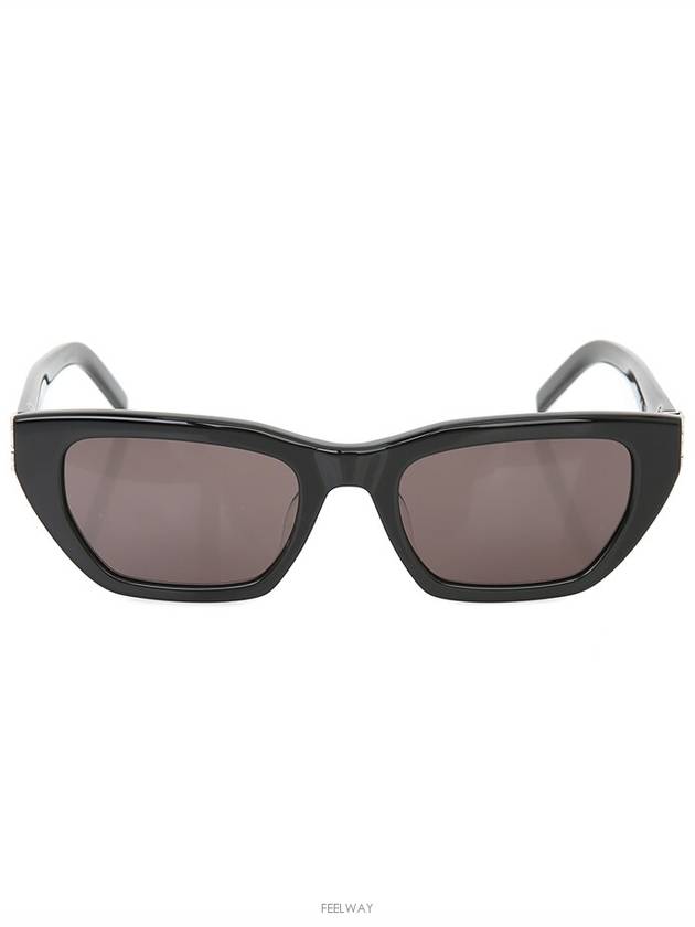 Luxury Saint Laurent Trending 2025 Cat eye sunglasses SLM127 F black silver YSL logo