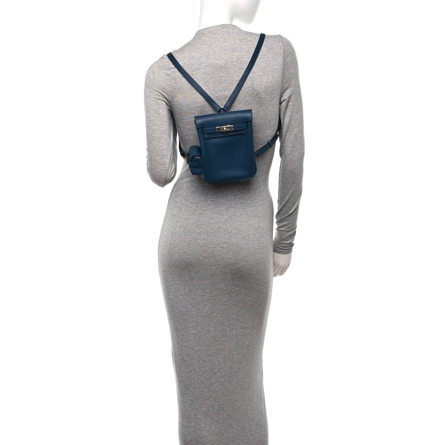 Hermes Swift Kelly Jump Backpack Bleu de Prusse
