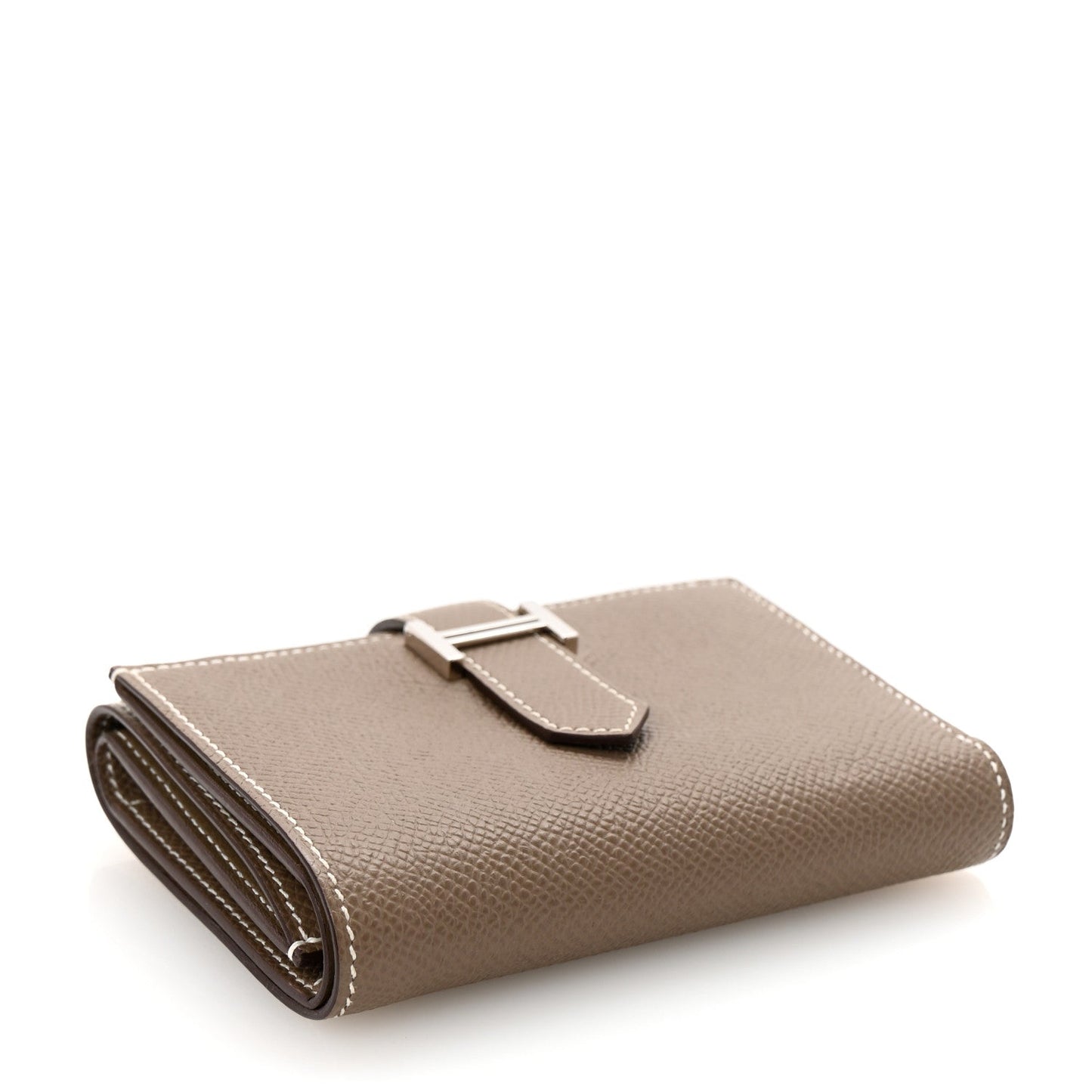 Hermes Epsom Tri-Fold Compact Bearn Wallet Etoupe