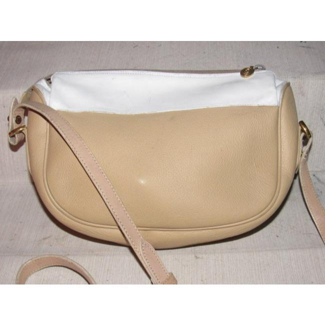 Gucci Vintage White And Camel Leather Cross Body Bag