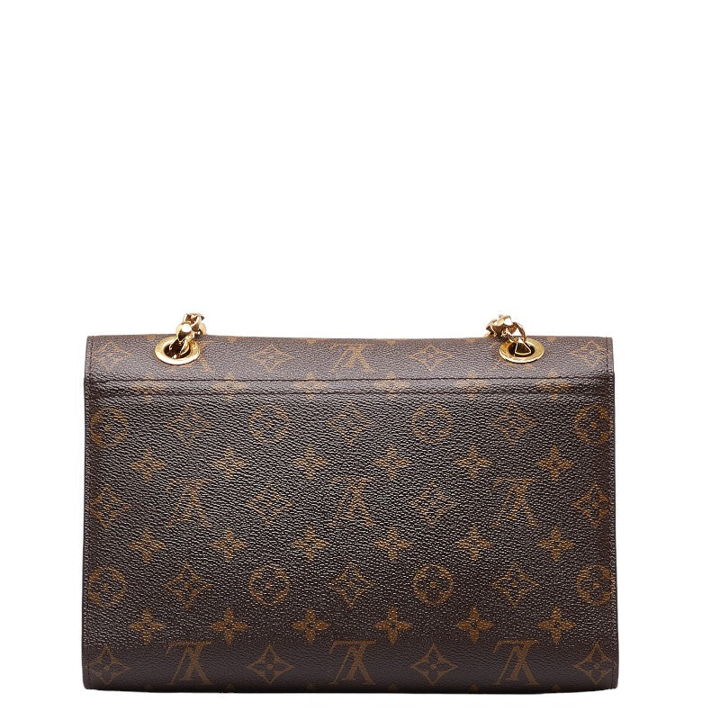 Louis Vuitton Monogram Victoria Chain Shoulder Bag M41731 Brown Series Red PVC Leather Louis Vuitton