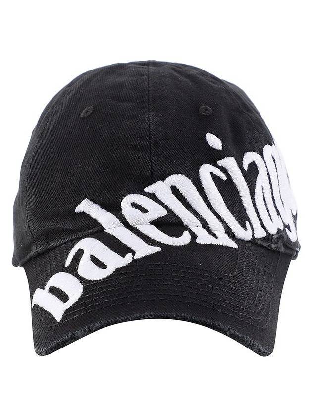 Luxury Balenciaga Trending 2026 Diagonal Logo Ball Cap Black