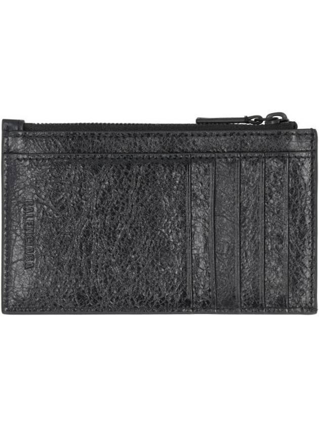 Luxury Balenciaga Trending 2026 Le Cagole Leather Card Wallet Black