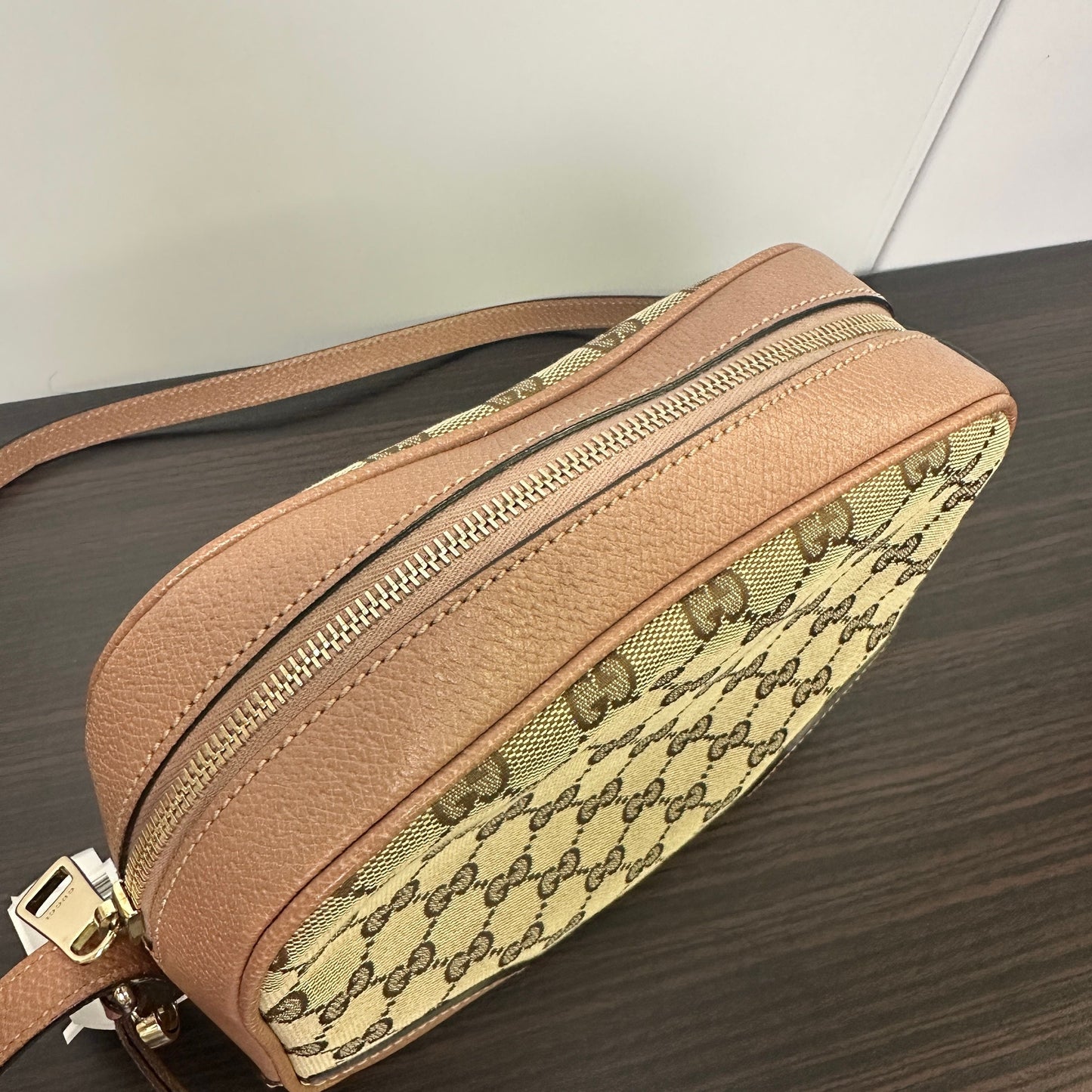 Gucci Brown/Beige GG Canvas and Leather Bree Crossbody Bag LB124926