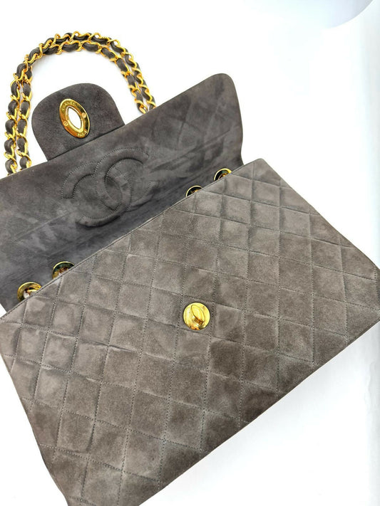 Chanel  Series 3 Suede Maxi Flap Bag