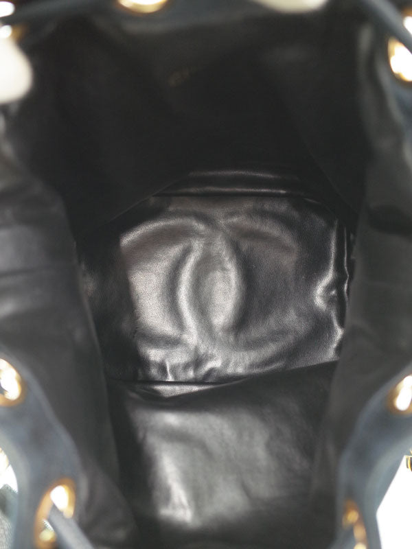 Chanel Drawstring Type Chain Shoulder Bag Navy