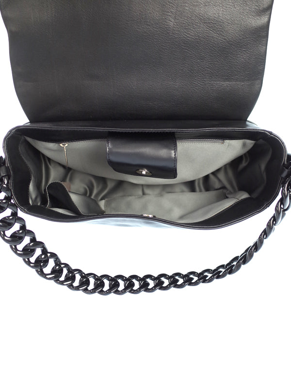 Chanel Coco Mark Plastic Chain Shoulder Bag Black