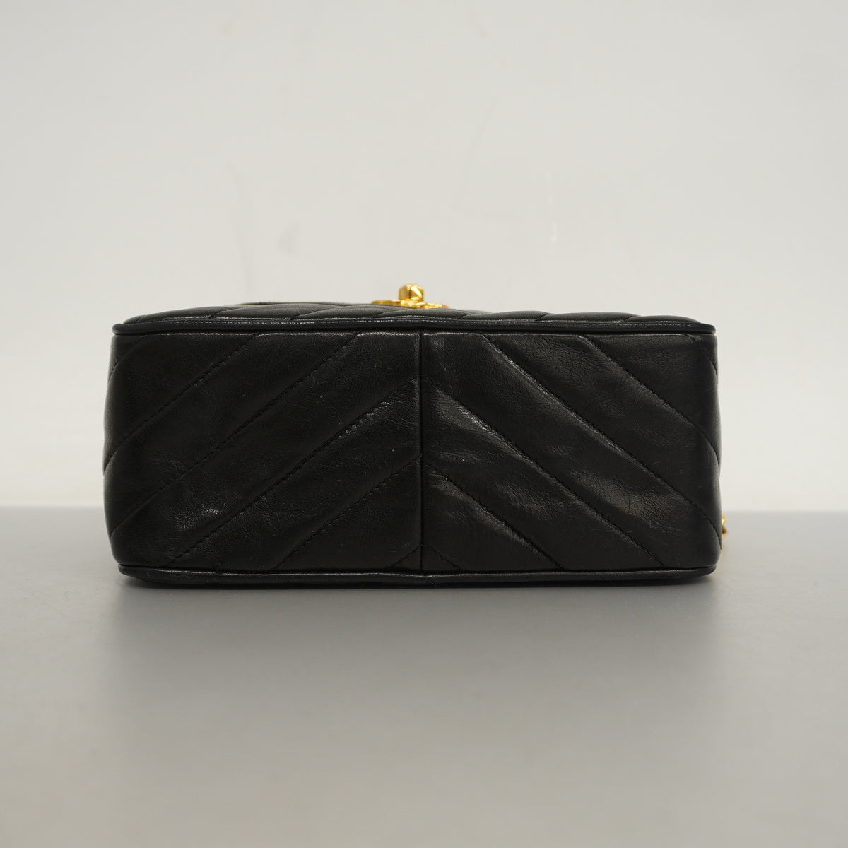 Chanel Fringe Shoulder Bag Chain Lambskin Black Gold
