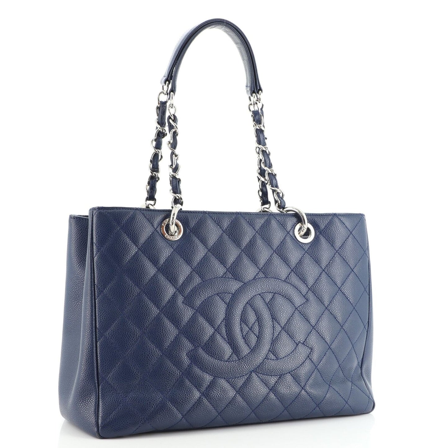 Chanel Grand Shopping Tote Quilted Caviar Blue