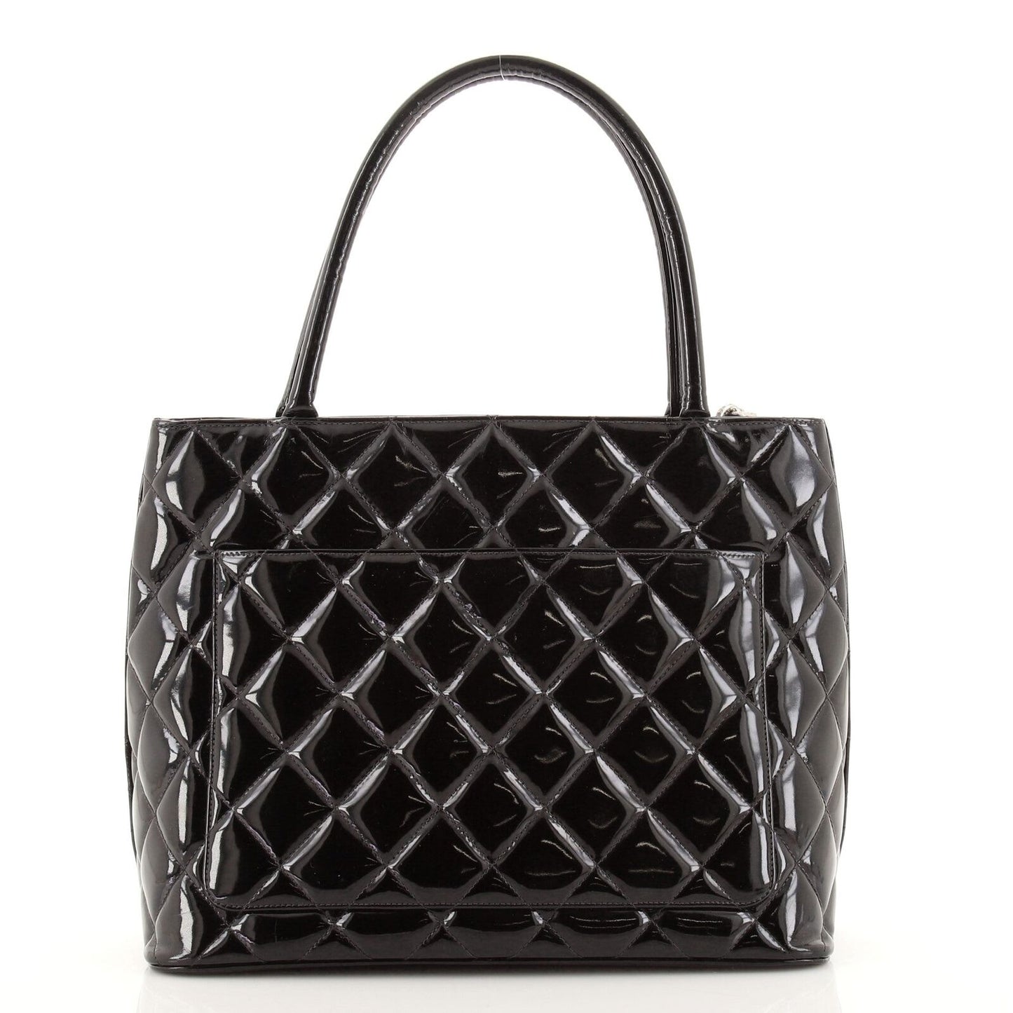Chanel Medallion Tote Quilted Patent Black