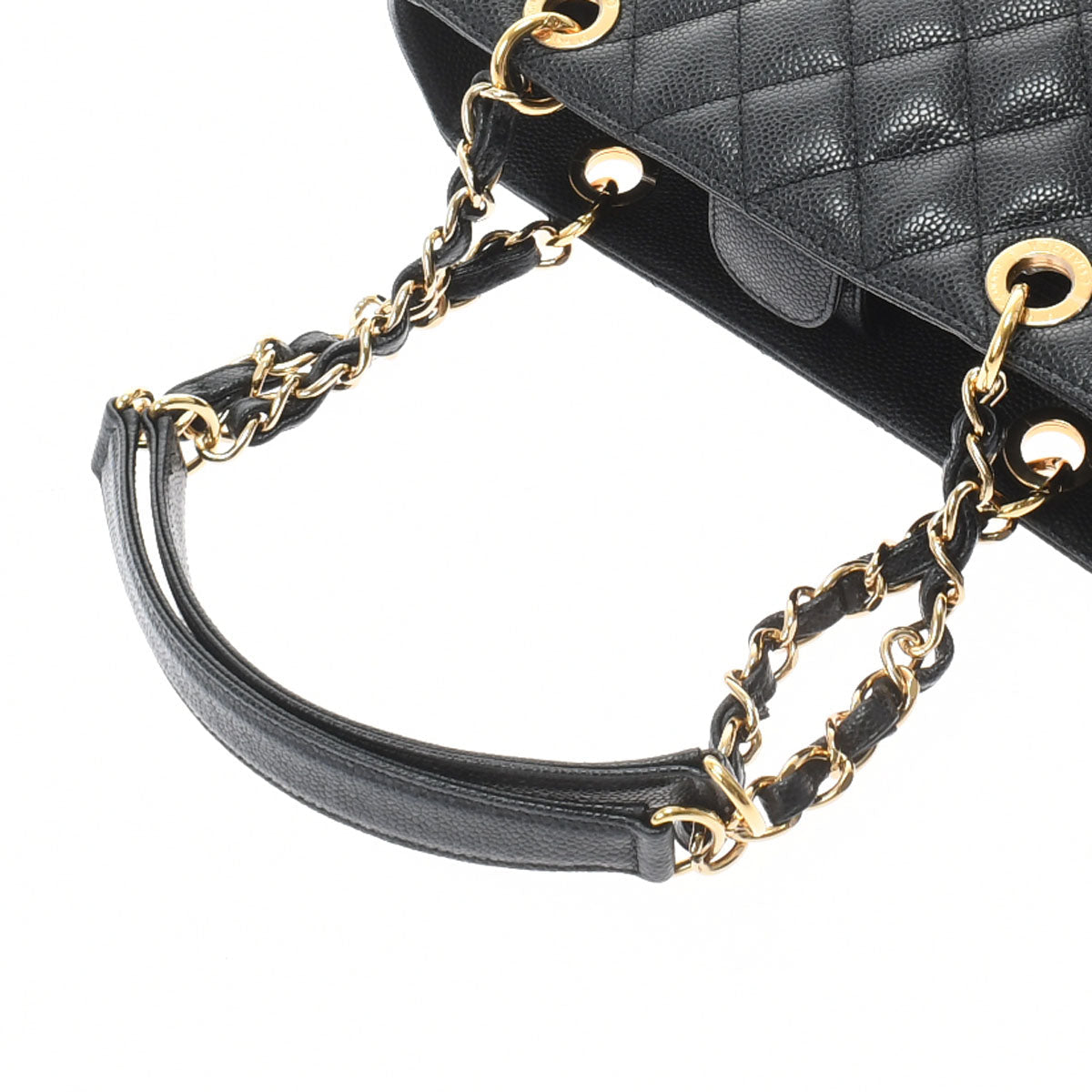 Chanel Matelasse PSt Black/gold Hardware Caviar Skin Tote Bag
