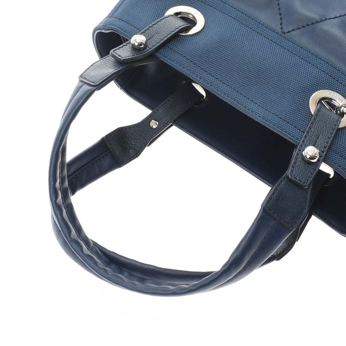 Chanel Paris Biarritz PM Blue/Silver Hardware Coated Canvas Tote Bag