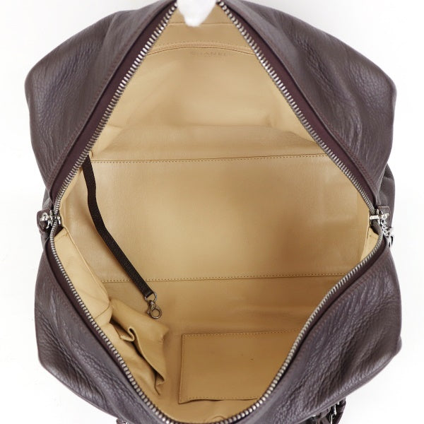 Chanel Coco Mark Boston Bag Calfskin Brown