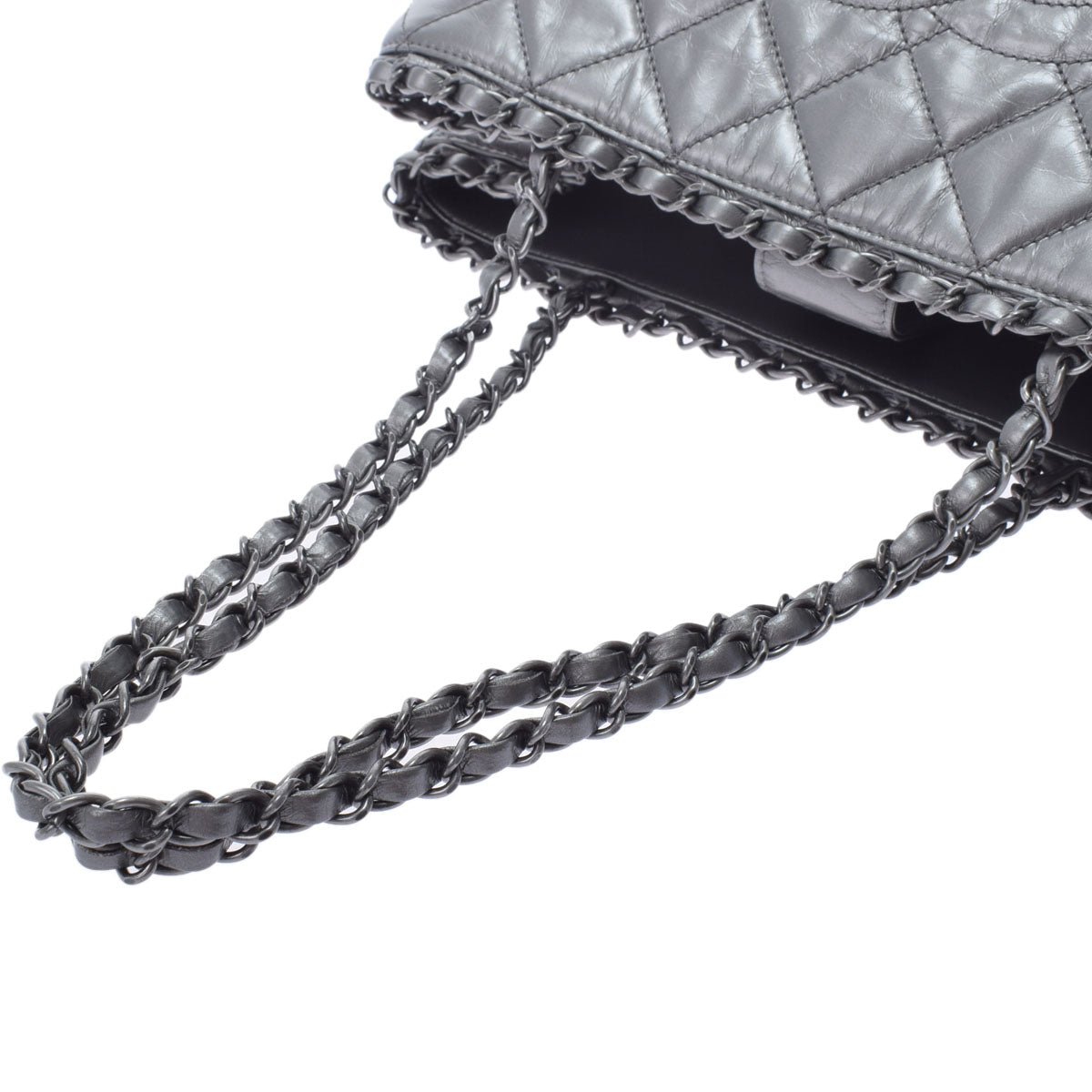 Chanel Chain Me Gray/Vintage Silver Hardware Aged Calfskin Tote Bag