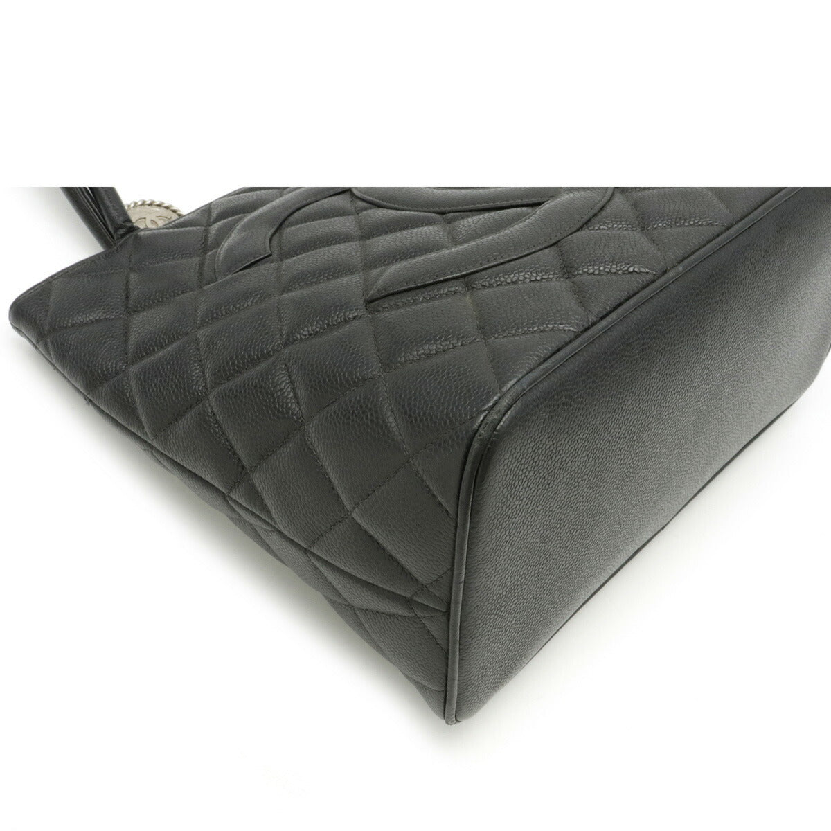 Chanel Matelasse Caviar Skin Reissue Tote Cocomark Leather Black