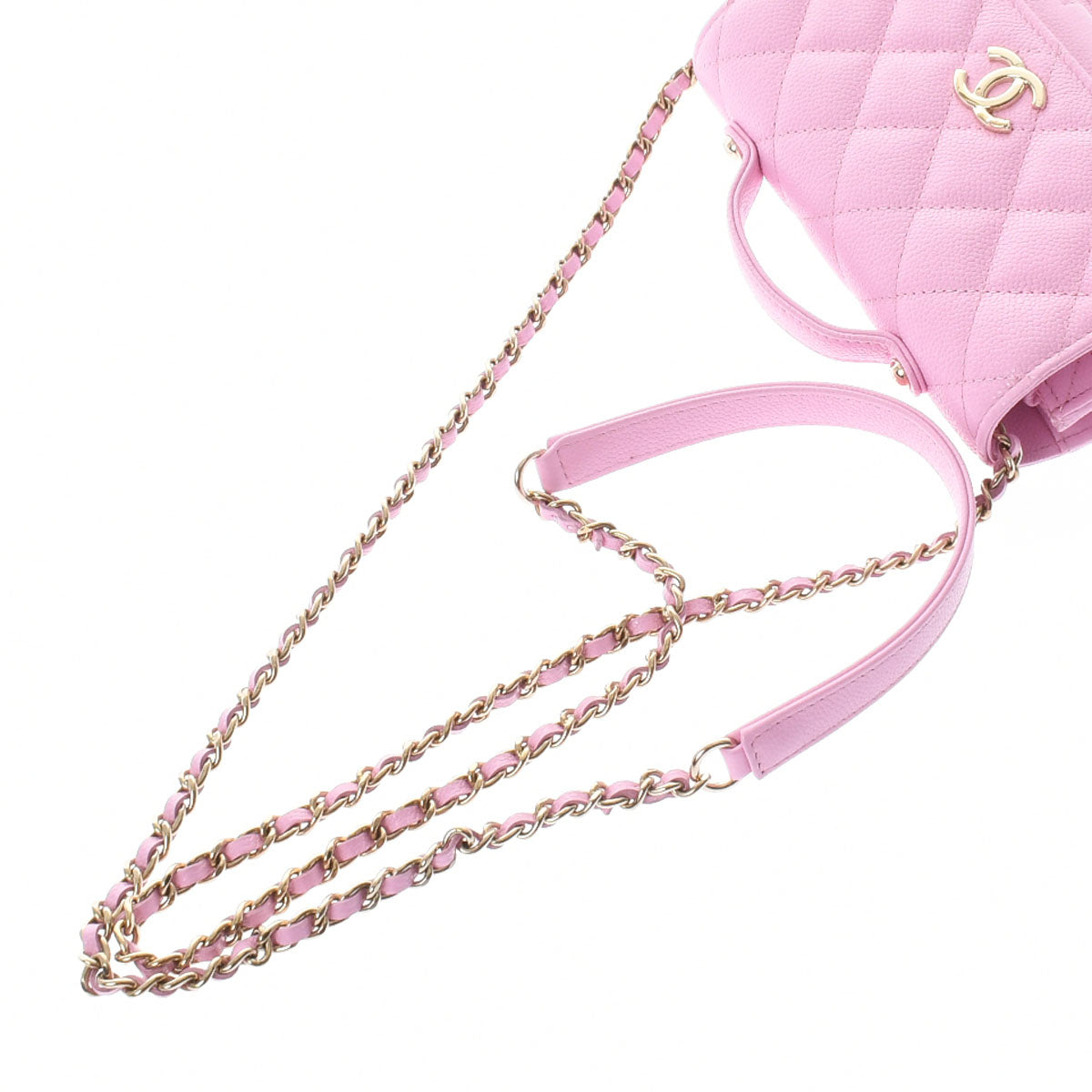 Chanel Matelasse Infinity Mini Pink Gold hardware Grained Calfskin Chain Wallet