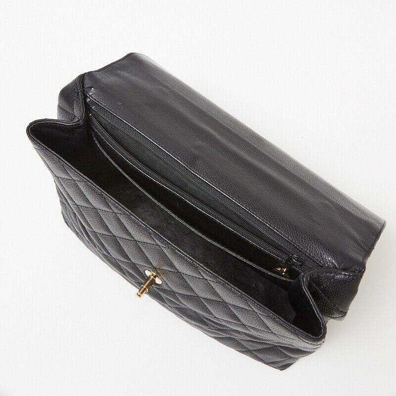 Chanel Top Handle Bag Black Gold Hardware HandBag
