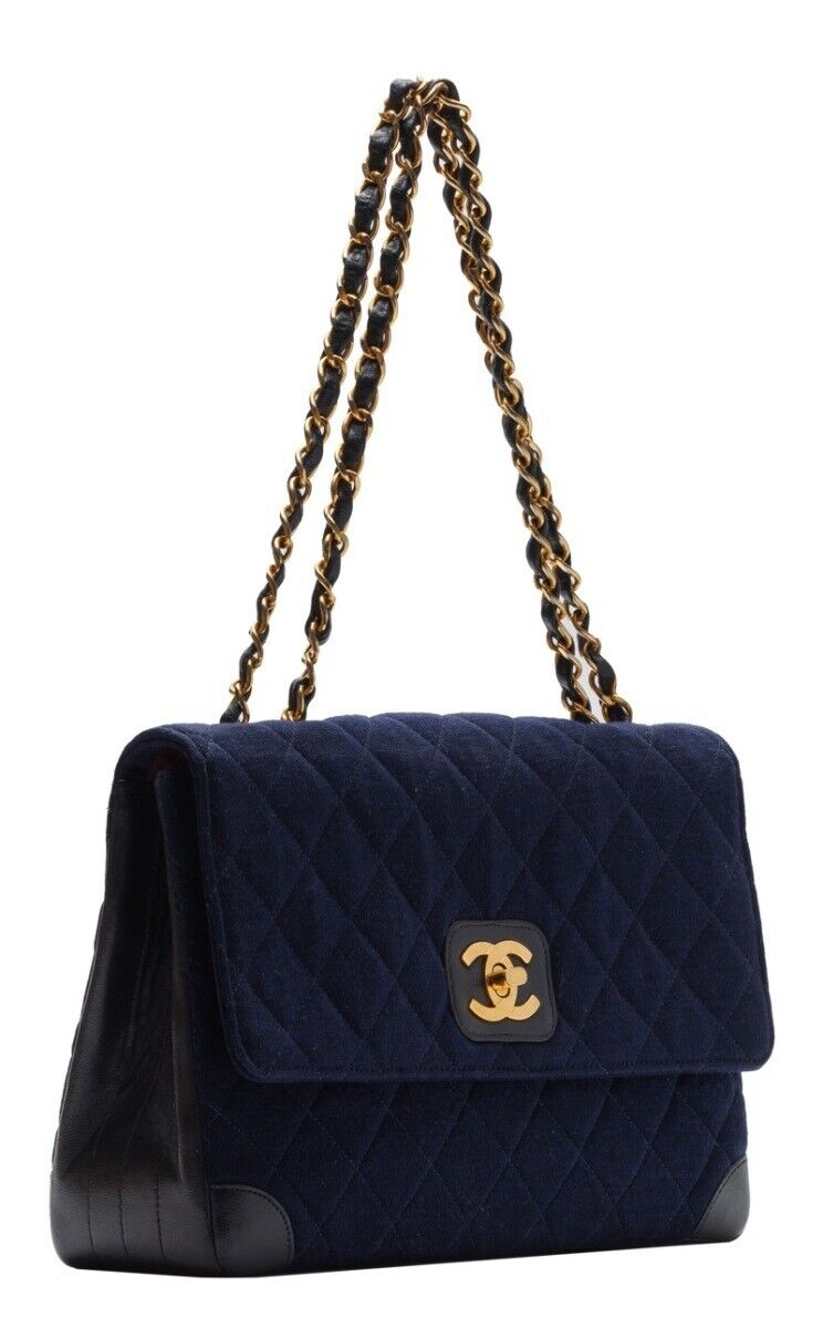 Chanel Matelasse Turnlock Straight Flap Chain Shoulder Jersey Material