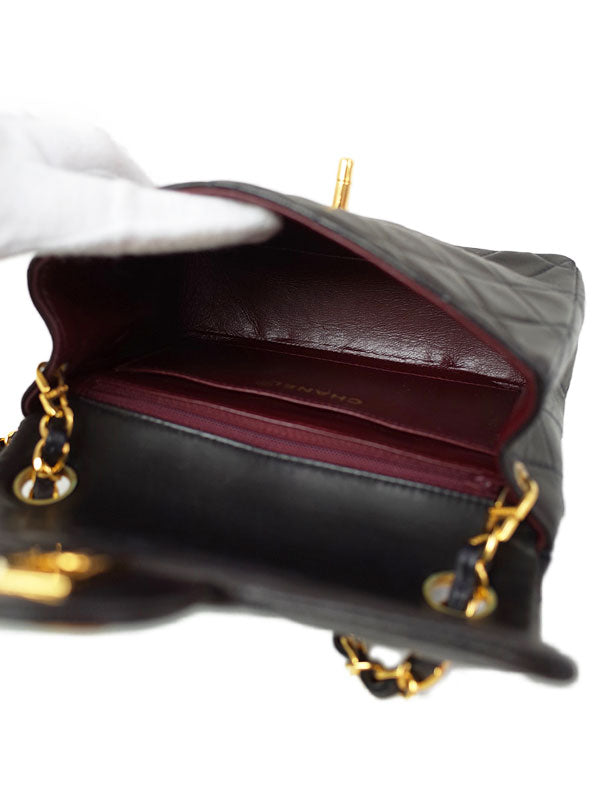 Chanel Mini Matelasse Chain Shoulder Bag Black