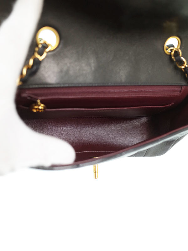 Chanel Diana Matelasse Chain Shoulder Bag Black