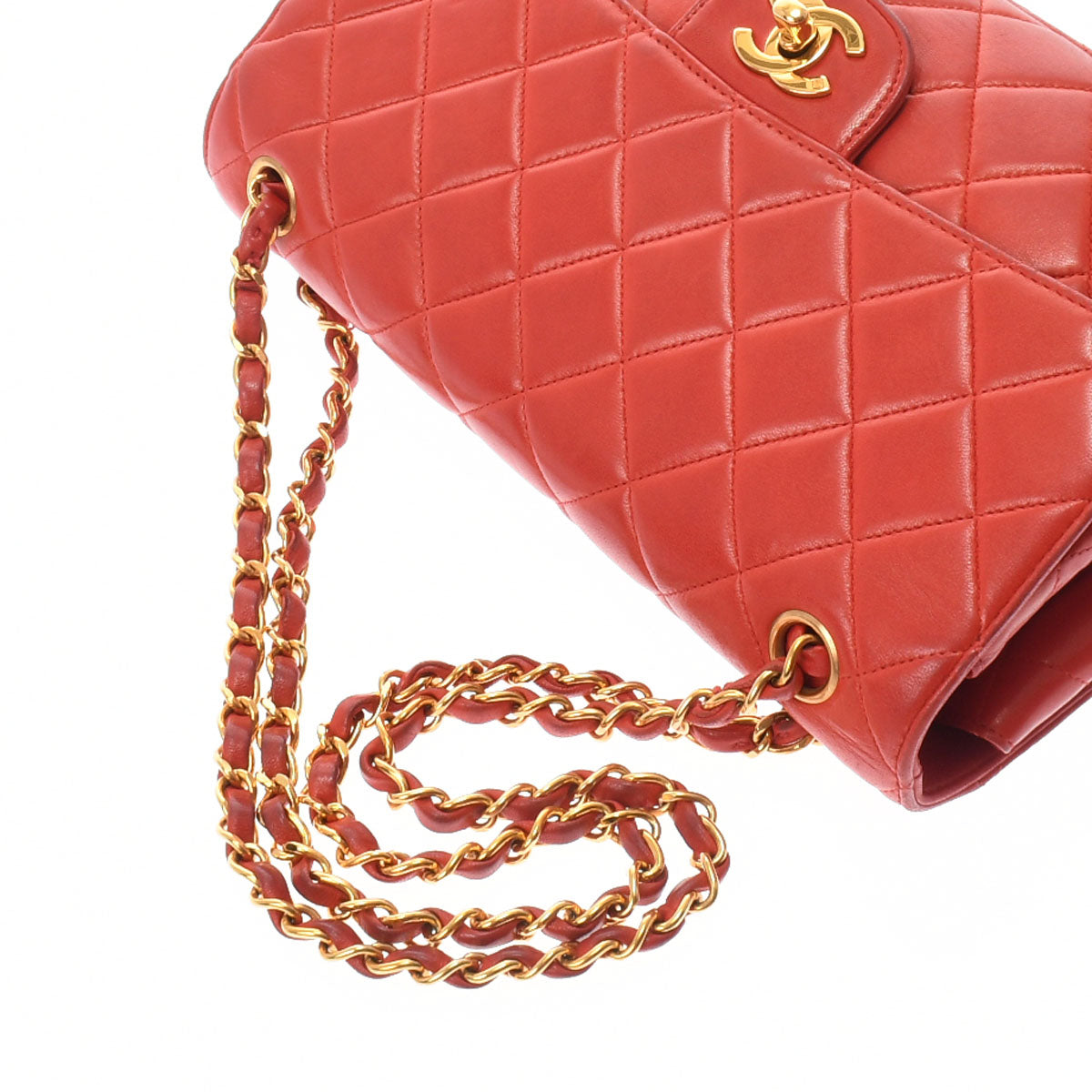 Chanel Matelasse Double Face Chain Shoulder Red Gold Hardware Lambskin Shoulder Bag