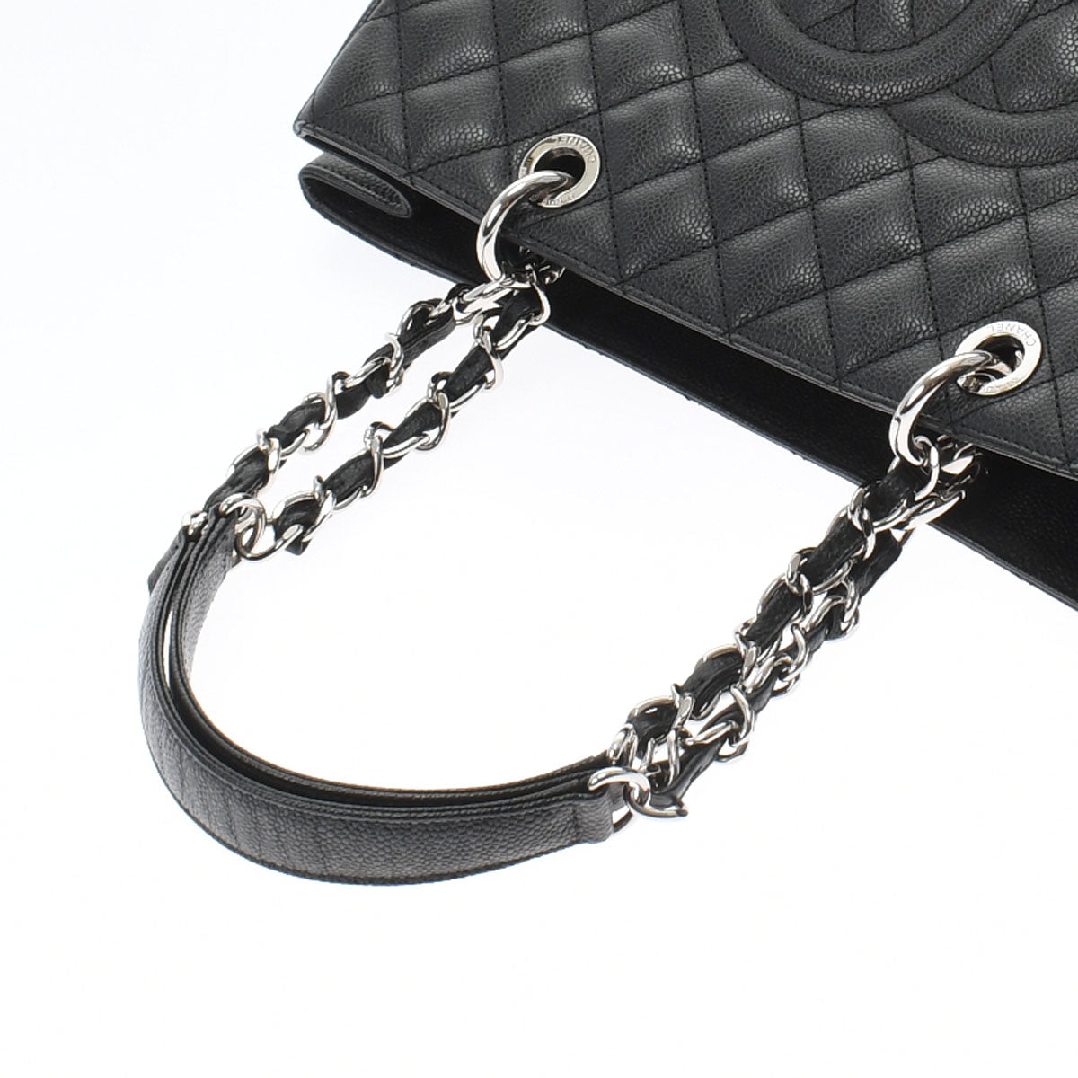 Chanel Cococabas Black Silver Hardware Leather Shoulder Bag
