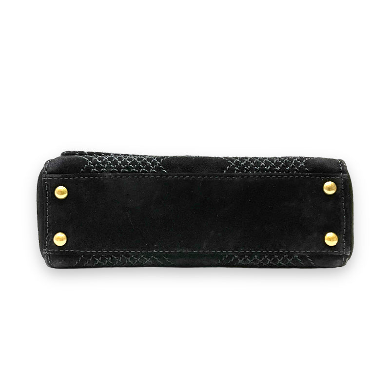 Chanel Stitch Shoulder Bag Matte Gold Hardware Black