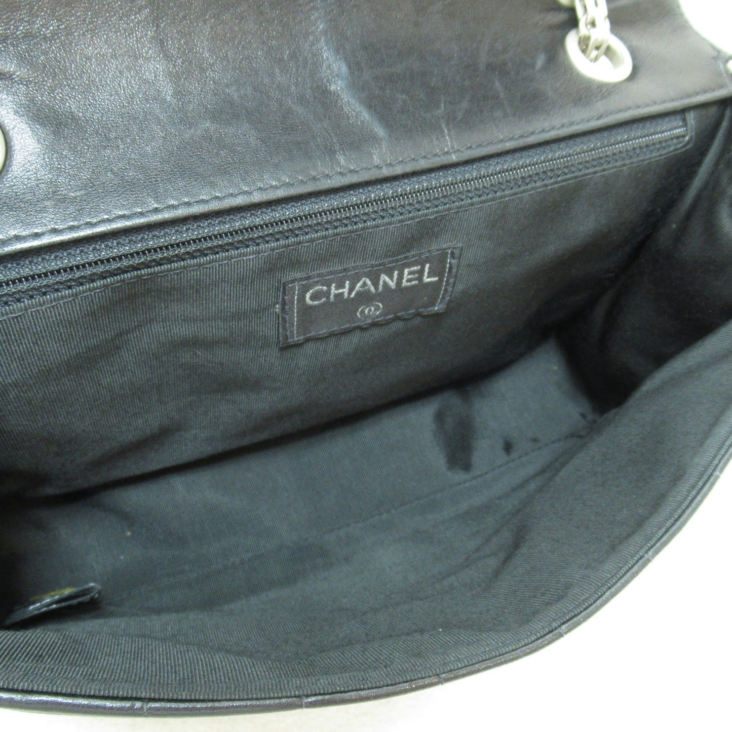 Chanel Chocolate Bar Chain Shoulder Bag Lambskin Black