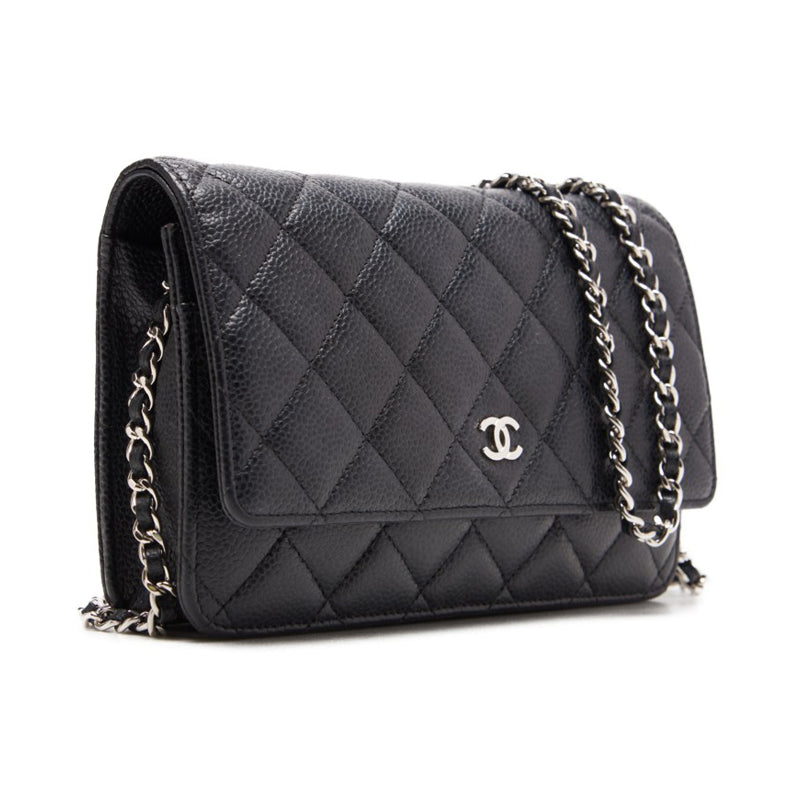 Chanel Coco Mark Chain Wallet Dark Navy Black