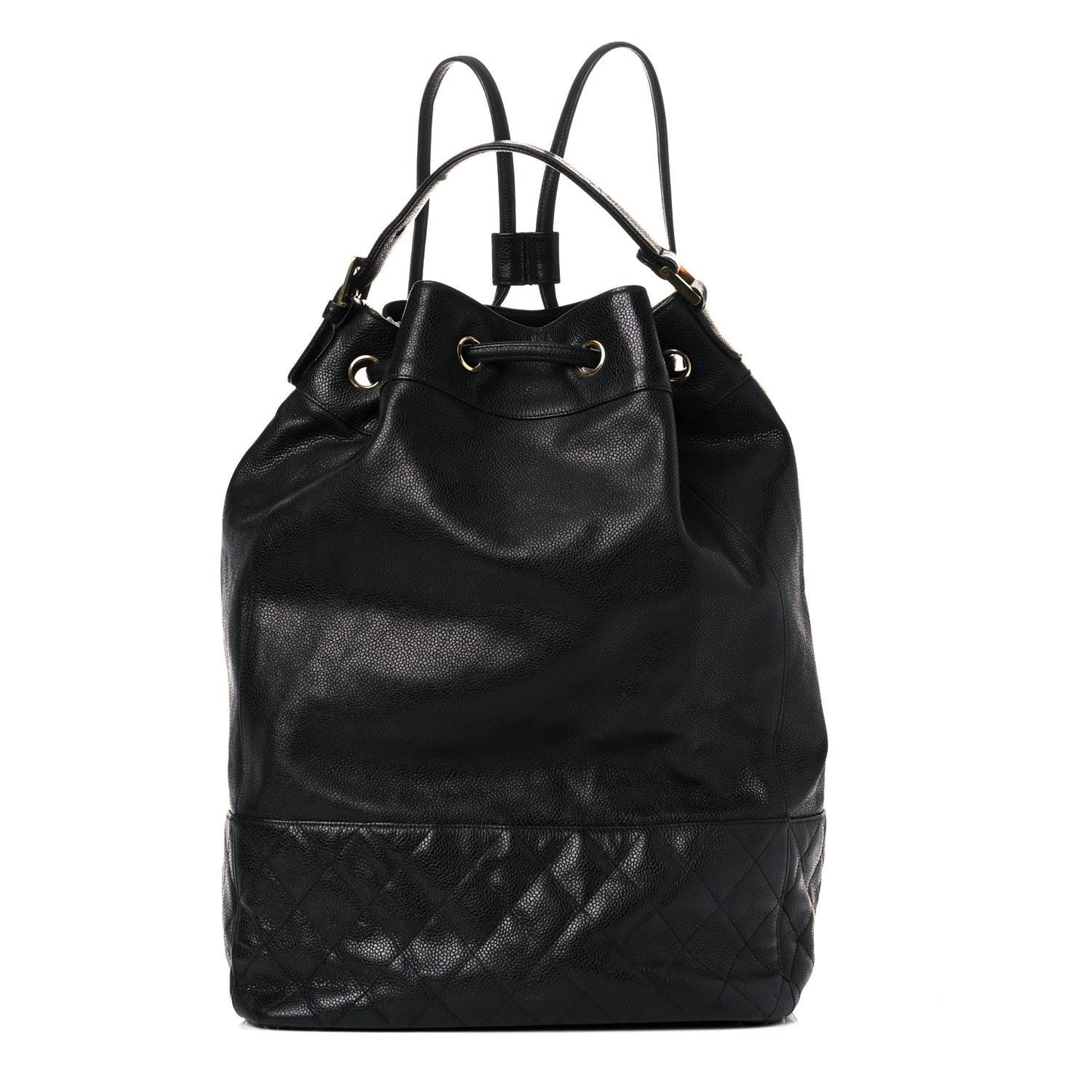 Chanel Caviar Quilted Drawstring Bucket Bag Black