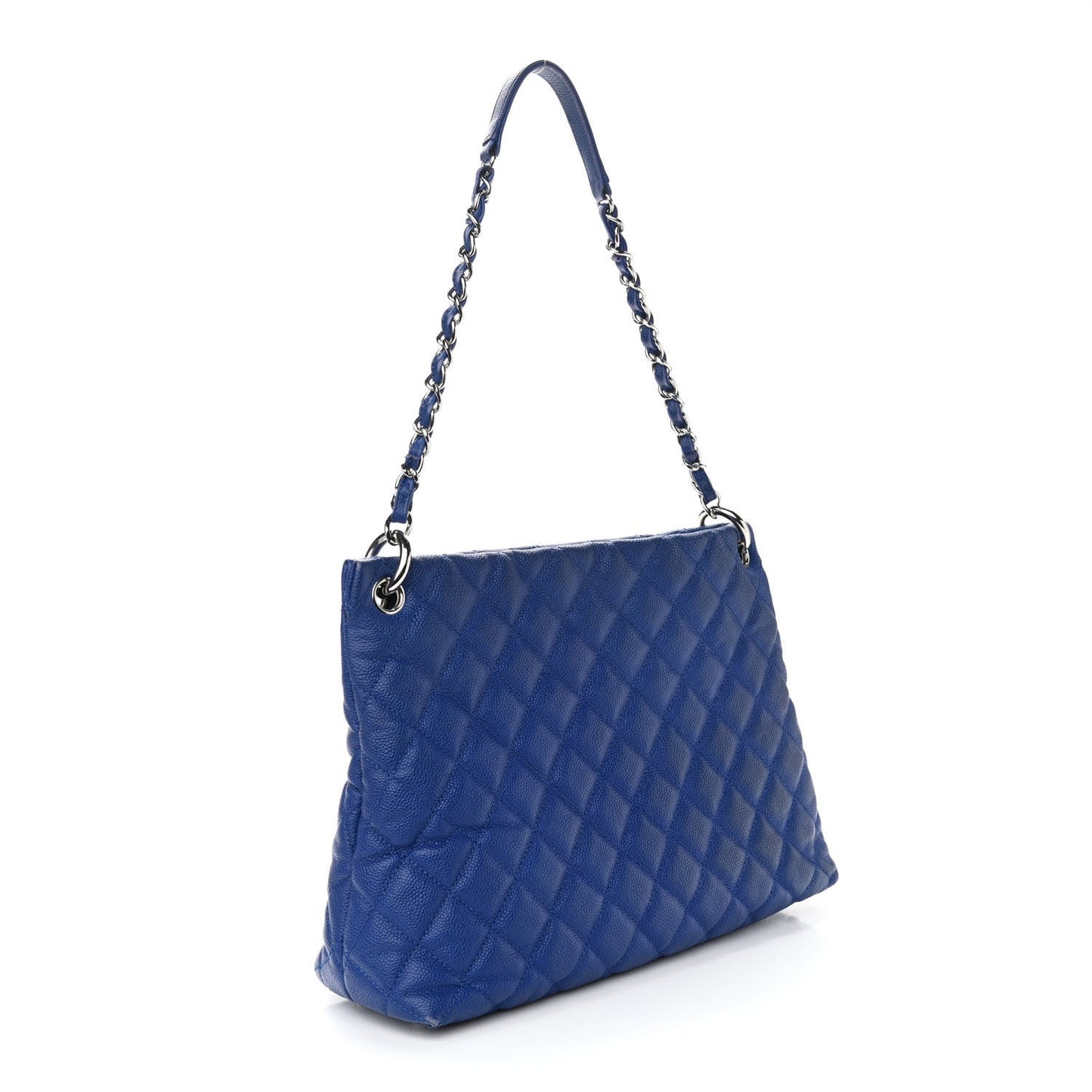 Chanel Caviar Quilted Easy Zip Tote Cobalt Blue